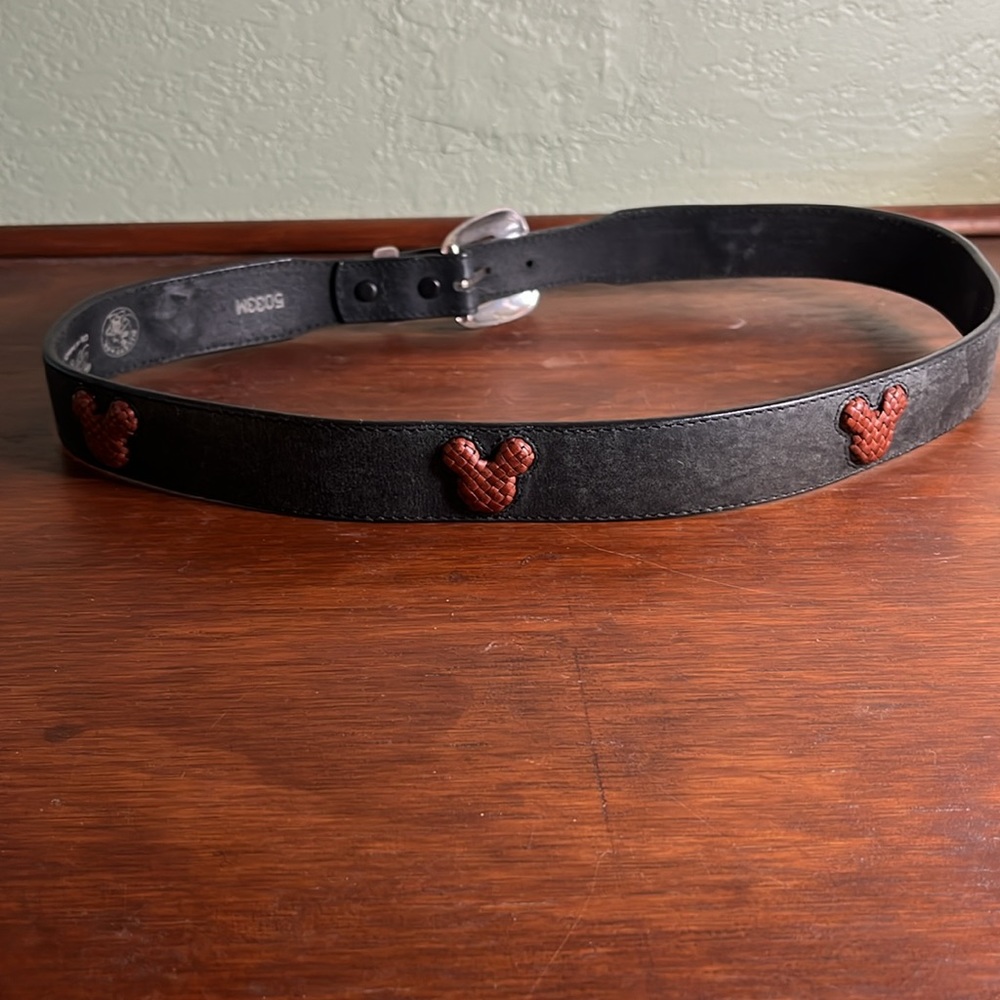 Brighton Disney Mickey Mouse Genuine Leather Belt Black & Brown Size 34